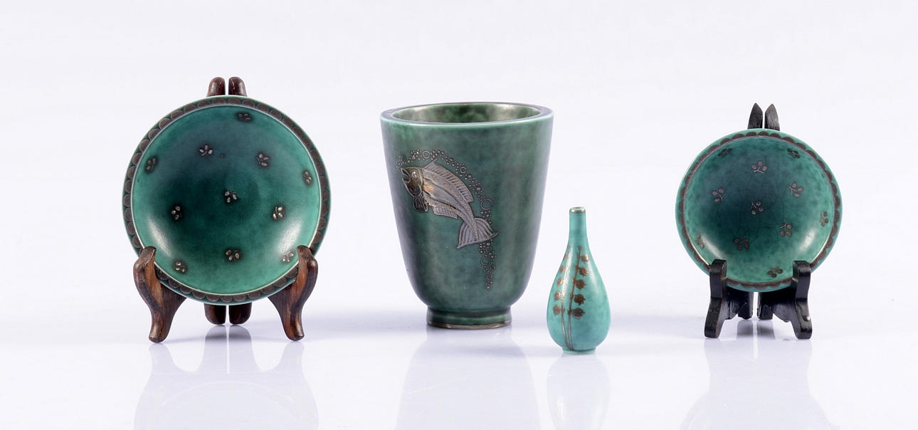 WILHELM KÅGE. Argenta, 4 delar, Gustavsberg, nummer 978,1094, 57.