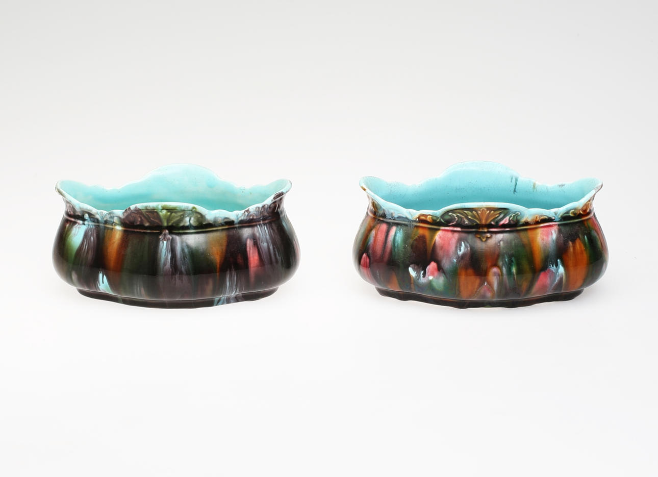 JARDINJÄR, 1 par, Majolika, Rörstrand, 1800-tal.