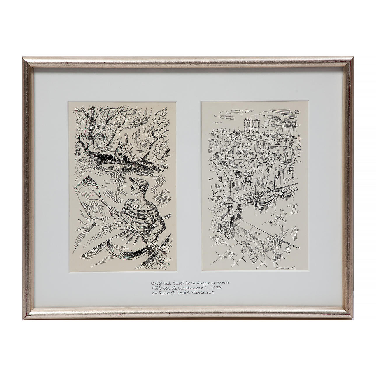 GUNNAR BRUSEWITZ. tusch, signerad -53.