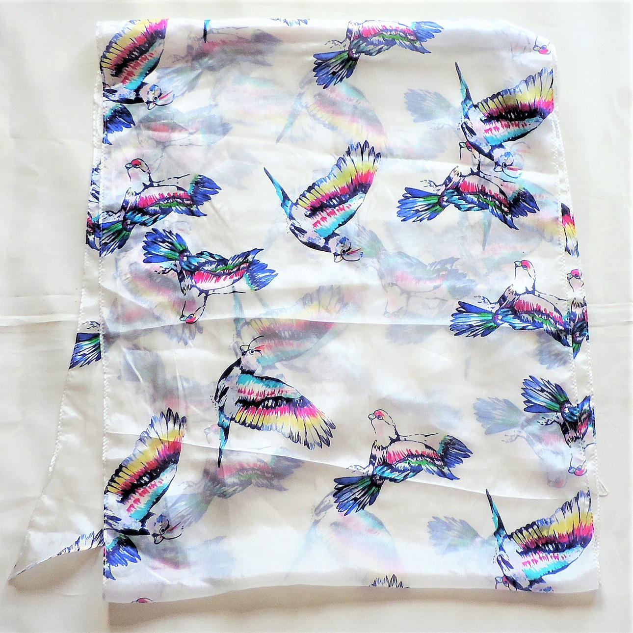 TABITHA WEBB HUMMING BIRD SILK SCARF.