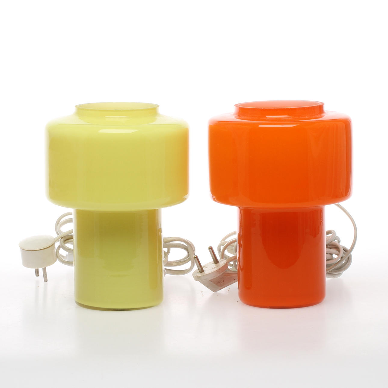 BORDSLAMPOR, 2 st, glas, "Luxus", 1960/70-tal.