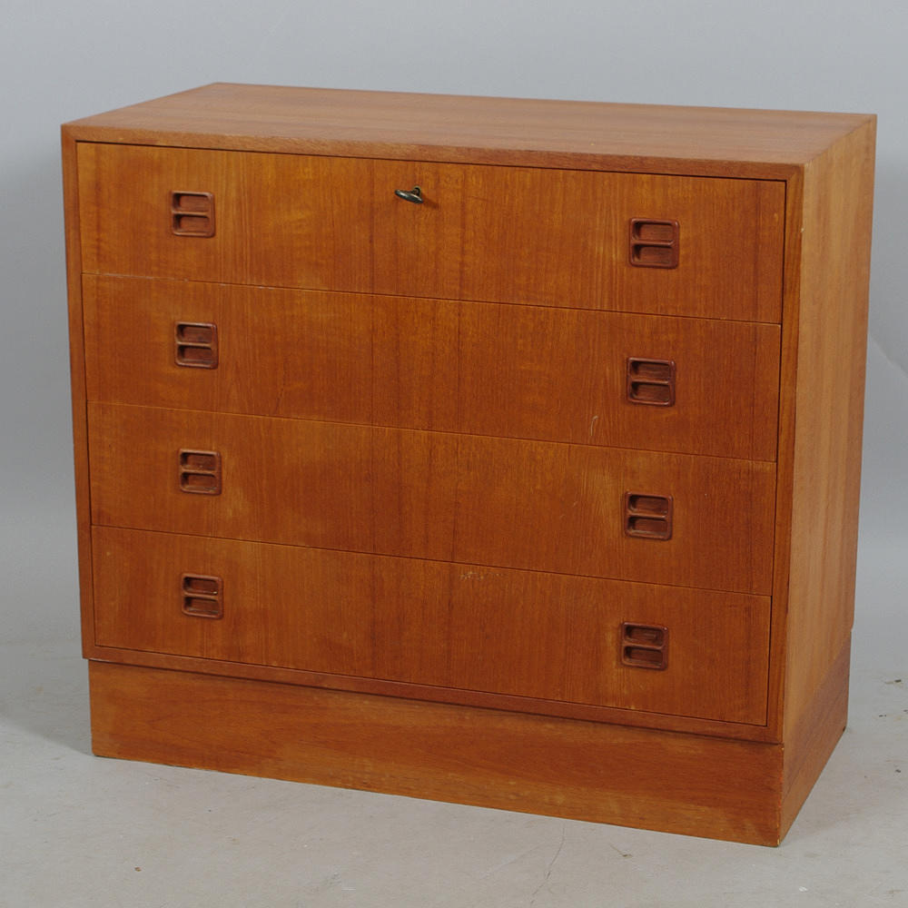 BYRÅ, 4-lådig, teak, 1950/60-tal.