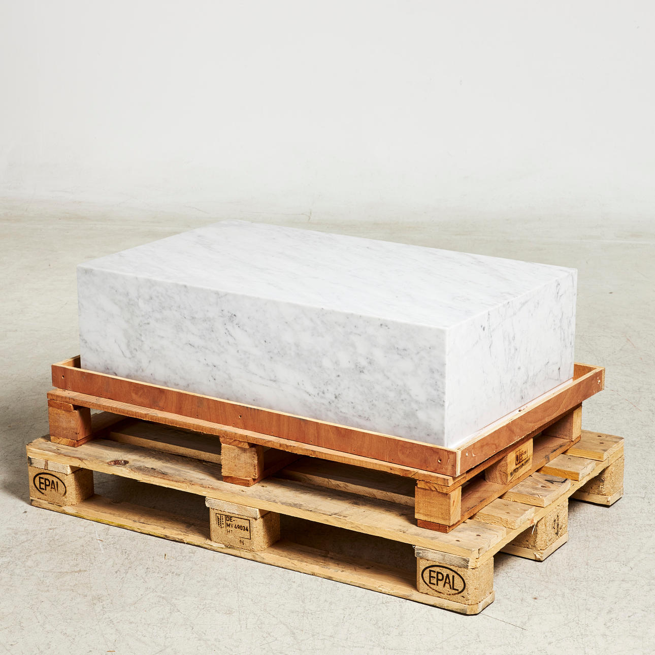 NORM ARCHITECTS. COFFEE TABLE, "Plinth Low White Marble", for Menu.