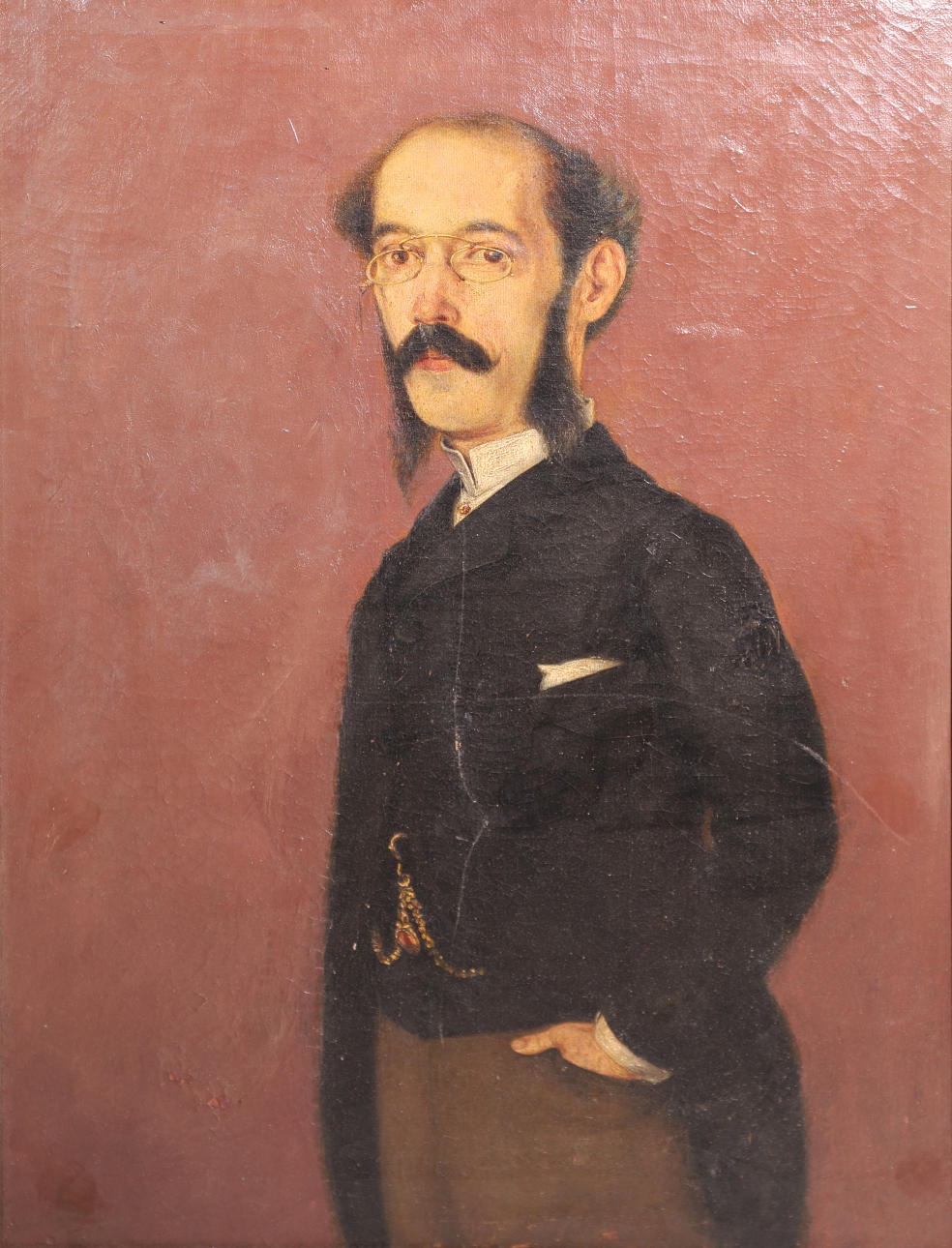 ANONYMOUS CHARACTER OIL CANVAS.