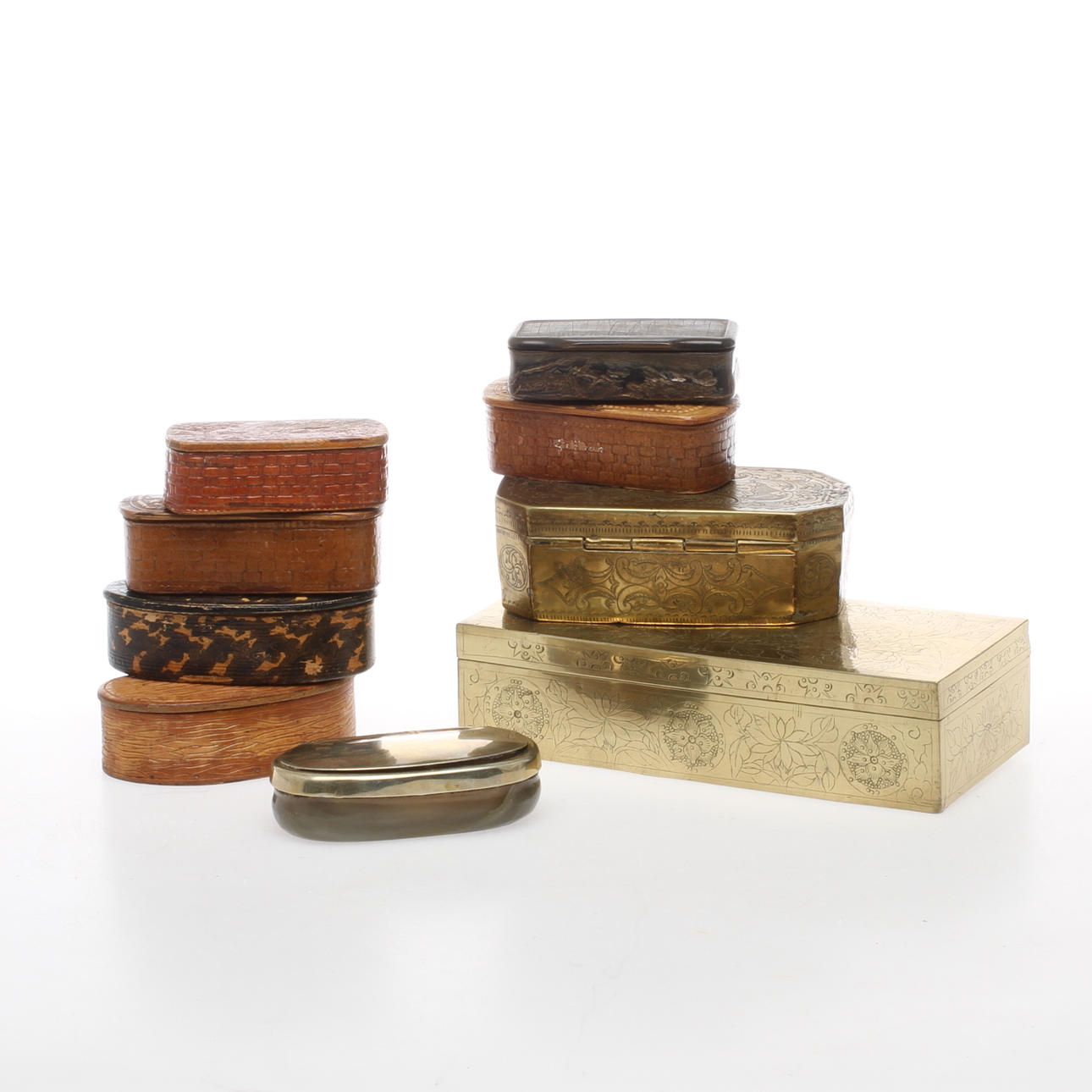 PARTI DOSOR OCH SKRIN, 9 st, 1900-tal.