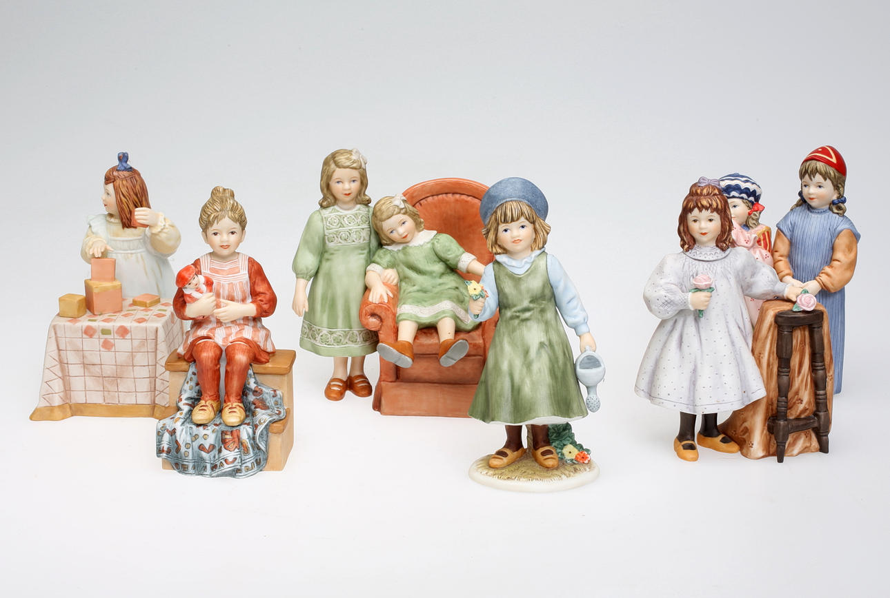 FIGURINER, 6 stycken, efter Carl Larsson, Goebel, 1900-tal.