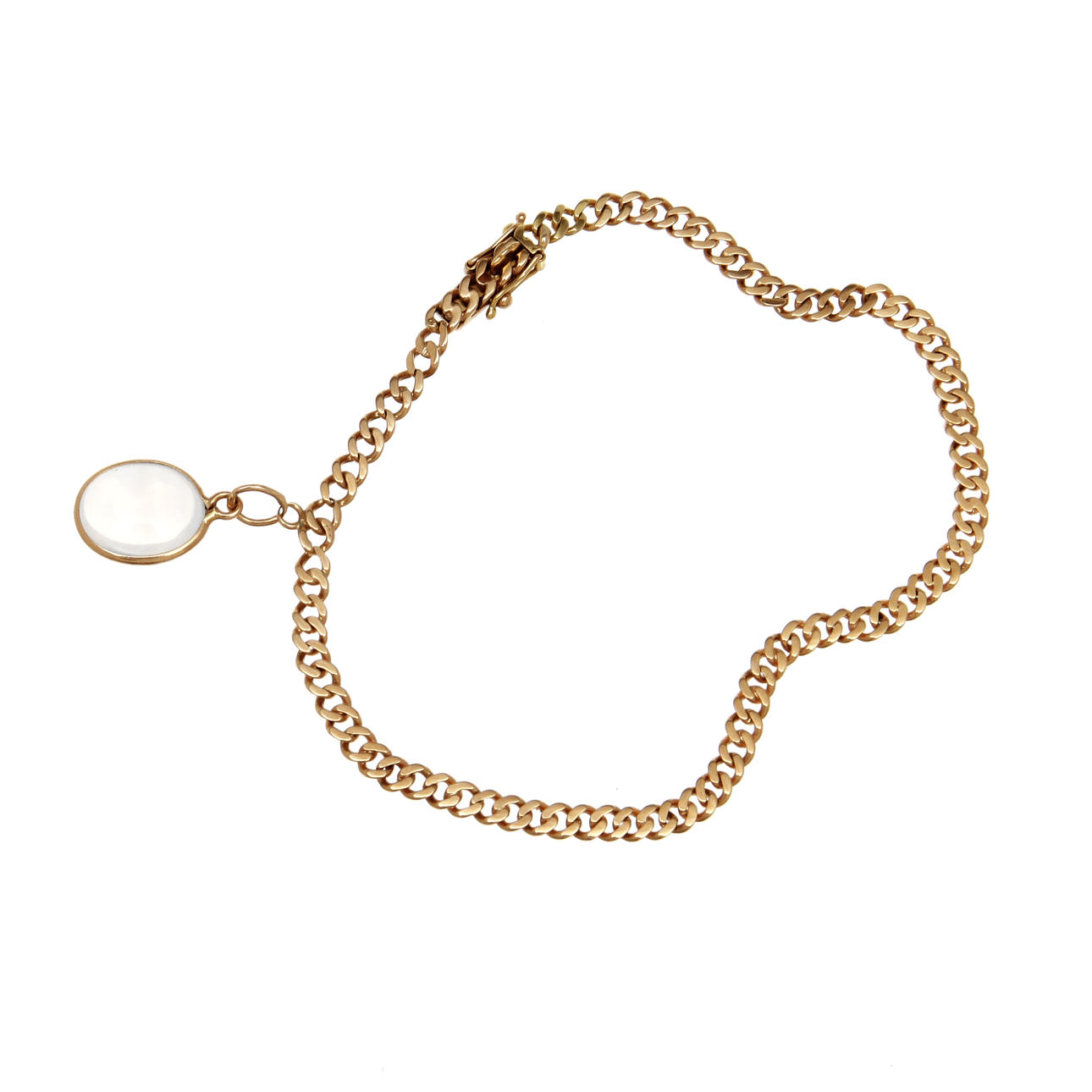 ARMLÄNK med en berlock med månsten, 18k guld. Vikt ca 7 gram.