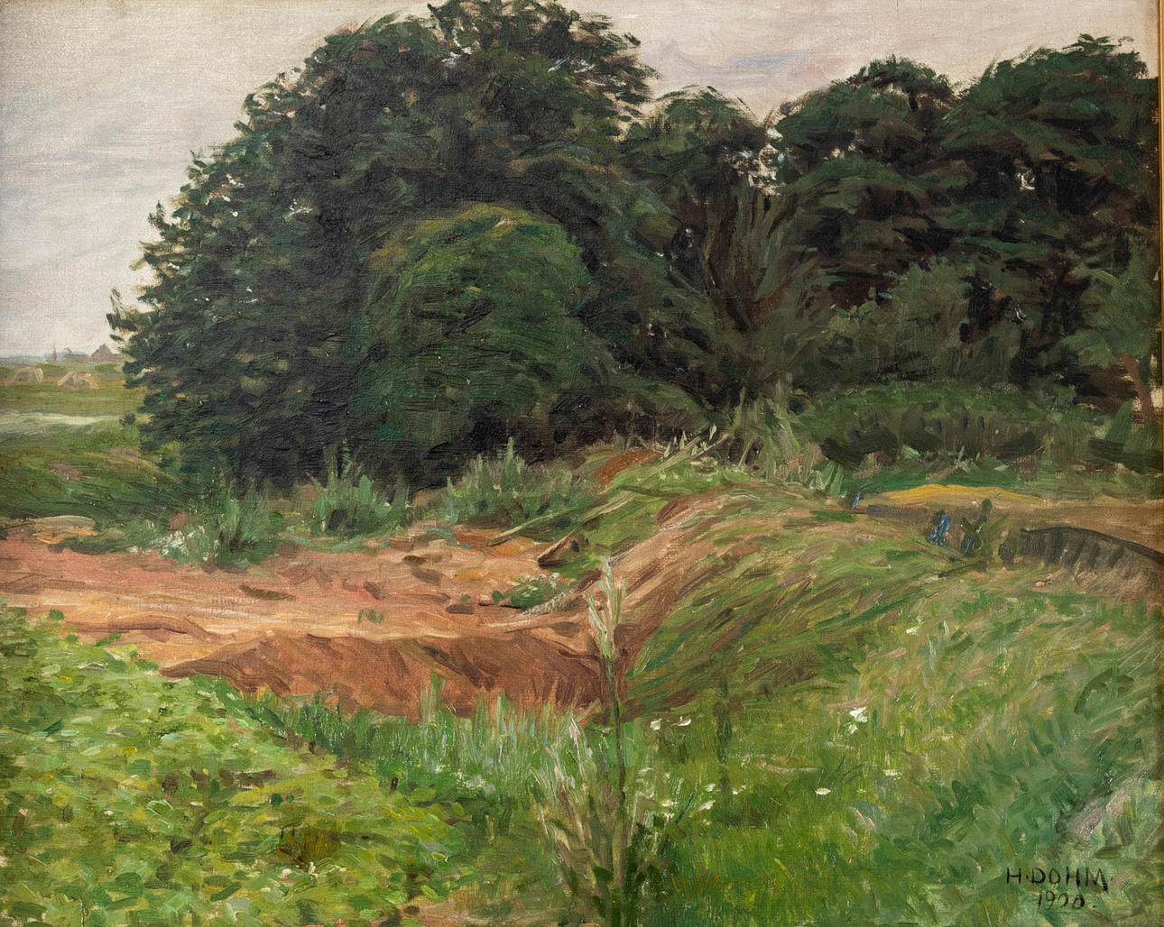 HEINRICH DOHM (1875-1940). meadow landscape.