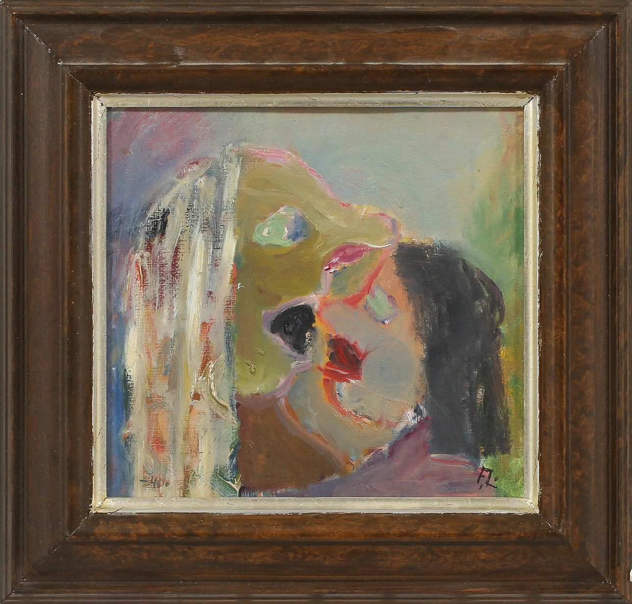 FRANS LARSSON. Troll, Olja på duk, monogramsign.