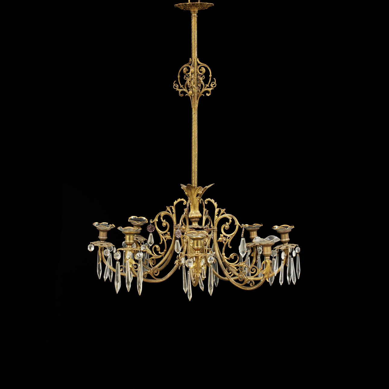 LJUSKRONA för 8 ljus, 1800/1900-tal, mässing.