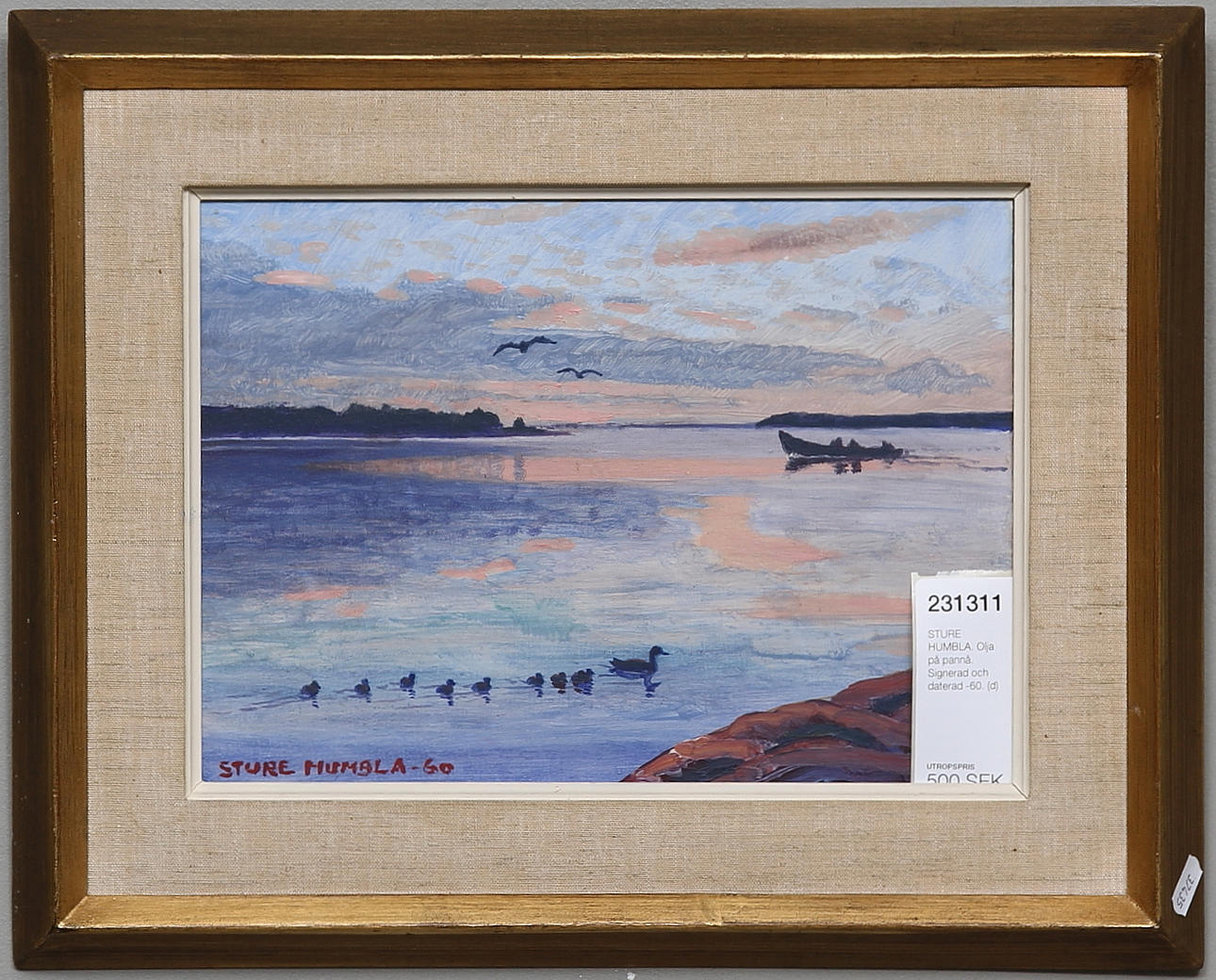 STURE HUMBLA. Olja på pannå. Signerad och daterad -60.