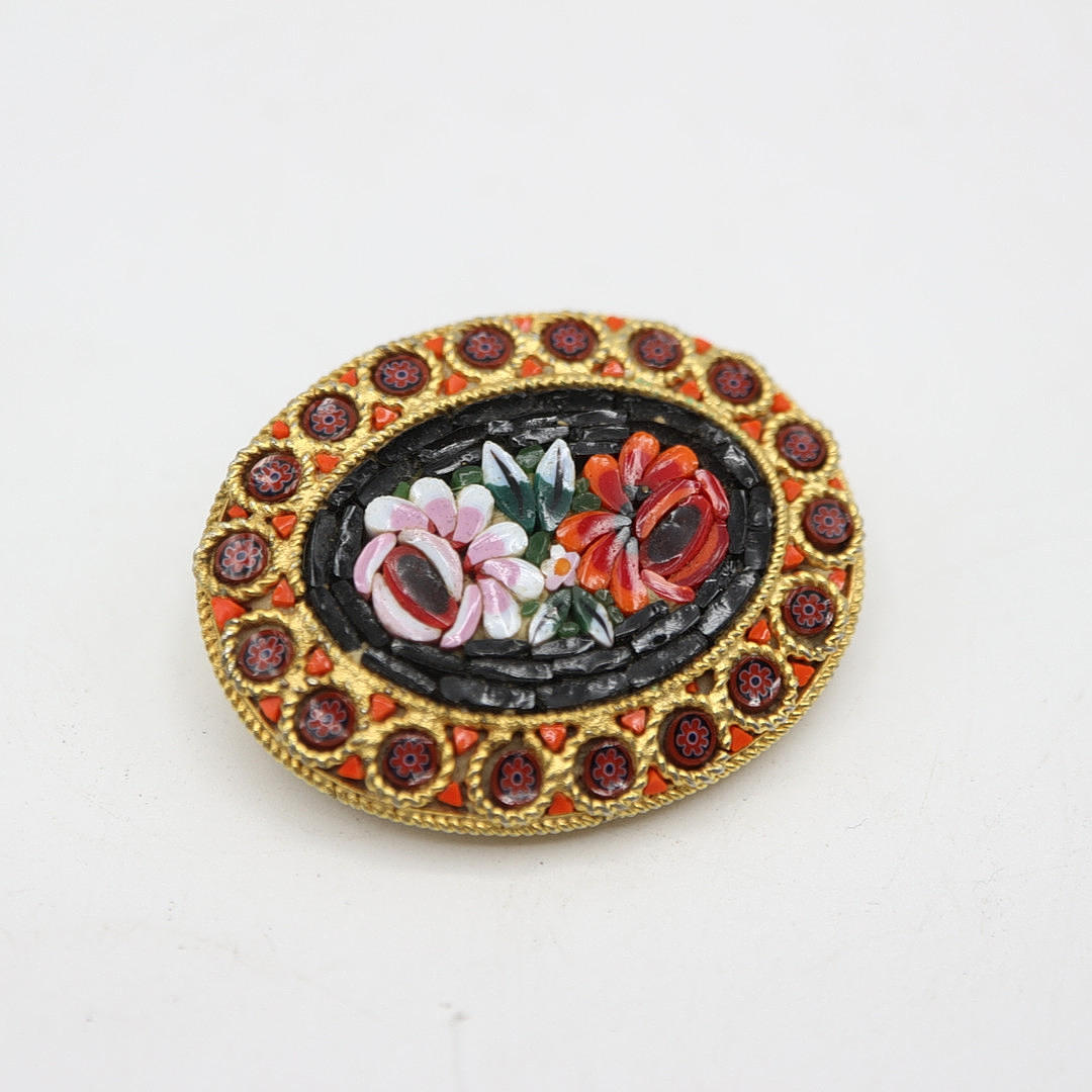 MIKROMOSAIK BROSCH ITALIEN 1950-TALET.