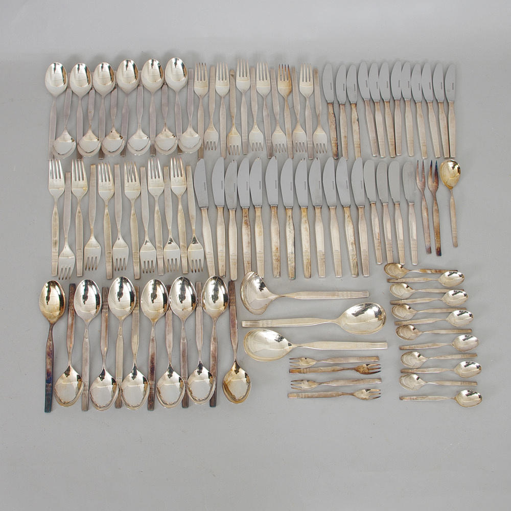 BESTICKUPPSÄTTNING, nysilver, Auerhahn 90.