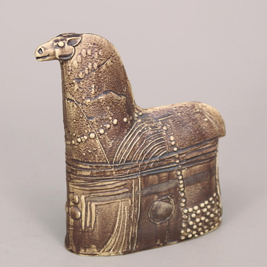 BERTIL VALLIEN. Figurin, häst, stengods, Rörstrand.