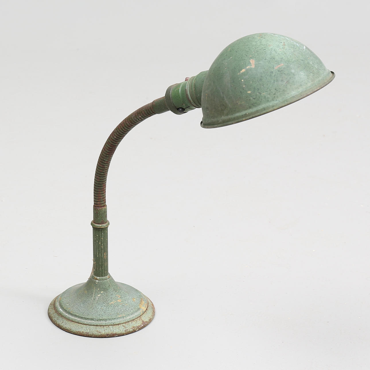 SKRIVBORDSLAMPA, industri, "gooseneck", USA, 1920/30-tal.
