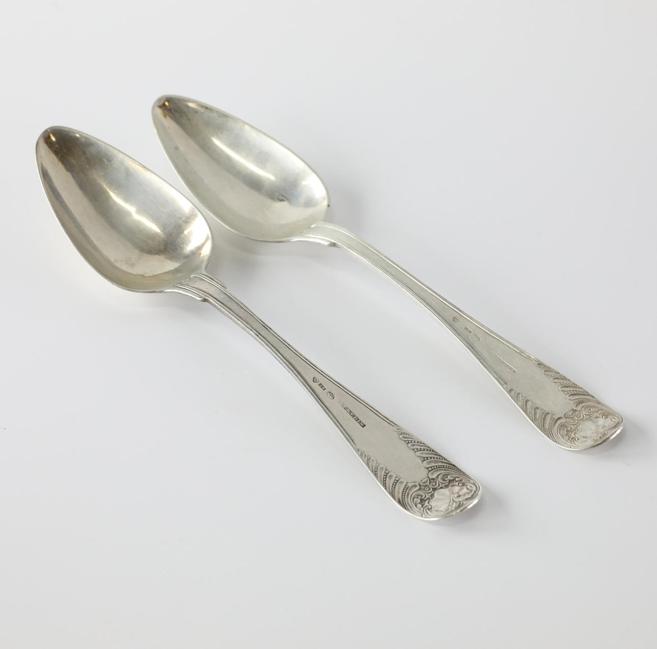 FOOD SPOONS, a pair, Lars Fredin, Söderhamn, 1841,1848.