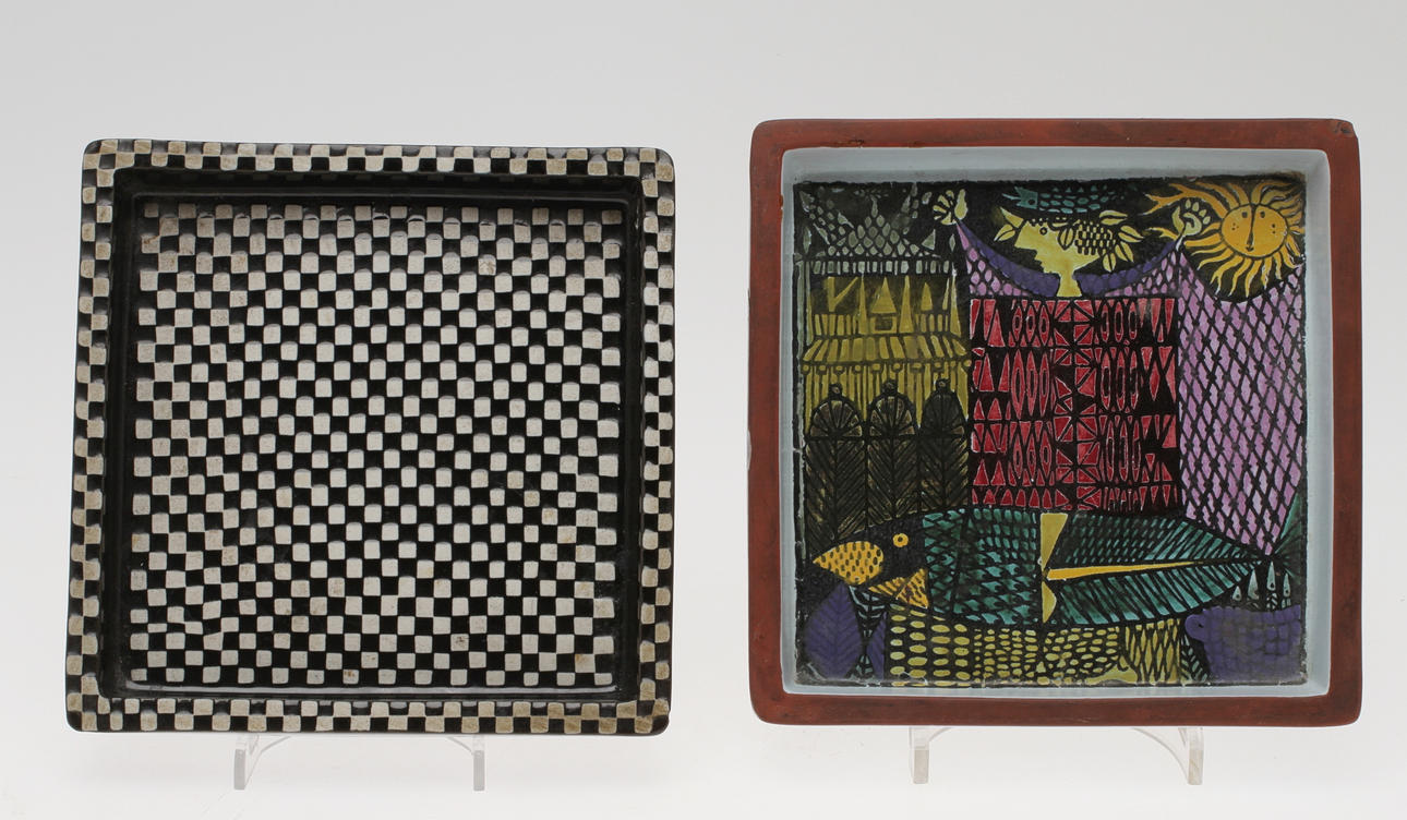 FAT, 2 st, "Karneval" respektive "Domino", Stig Lindberg, Gustavsberg.