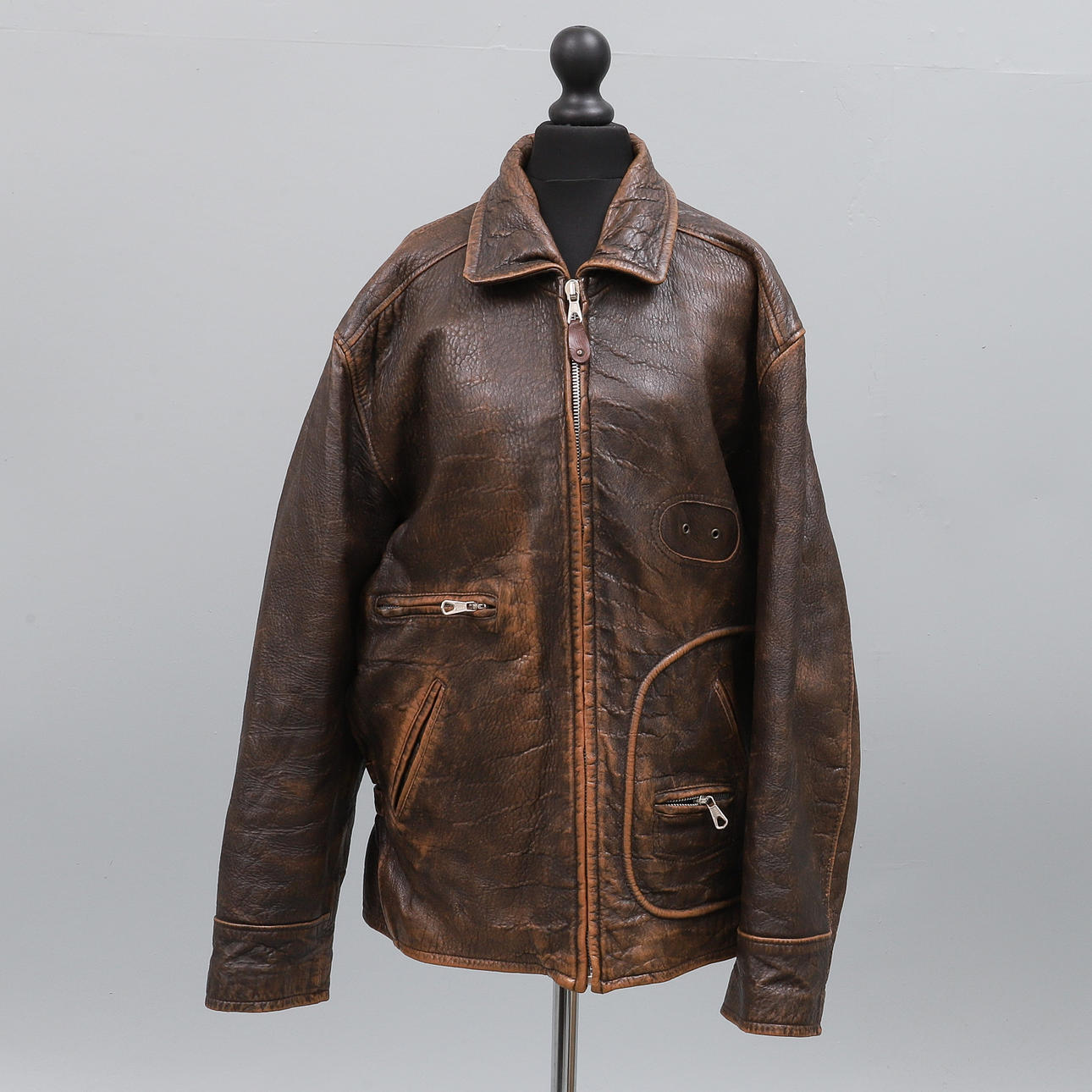 EMPORIO ARMANI, BRUN SKINNJACKA.