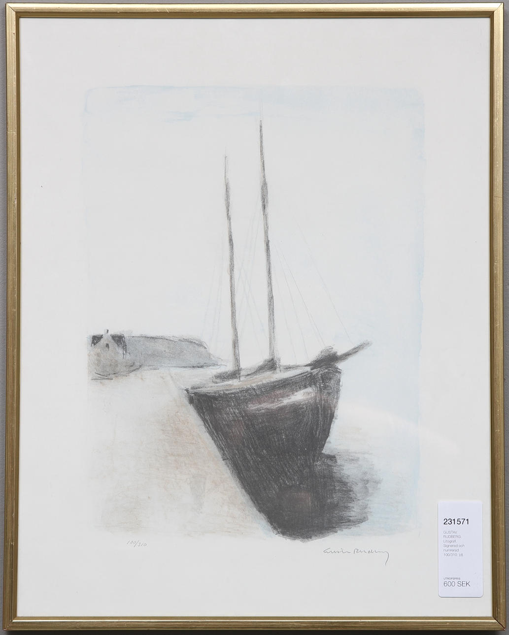 GUSTAV RUDBERG. Litografi. Signerad och numrerad 100/310.