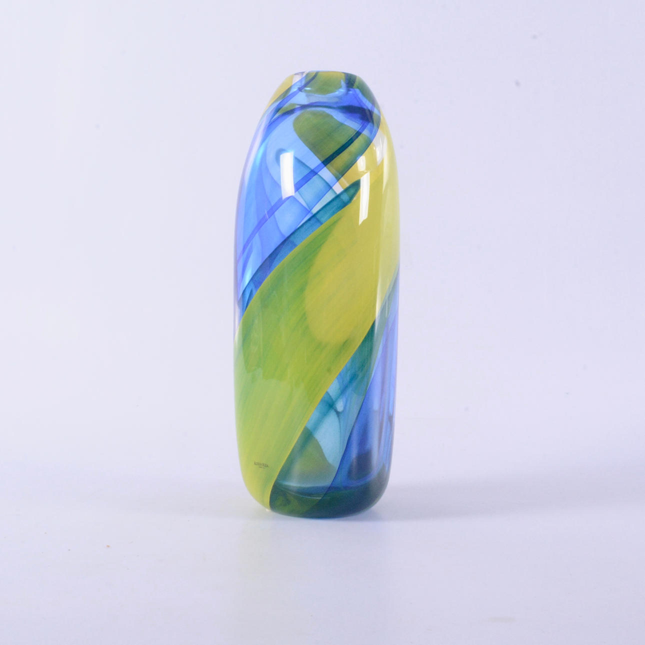 ANNA EHRNER. Vase, glass, signed, Kost Boda.