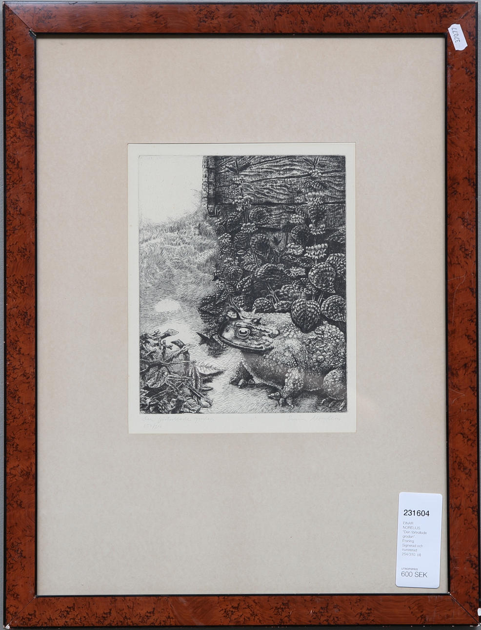 EINAR NORELIUS. "Den förtrollade grodan". Etsning. Signerad och numrerad 254/310.