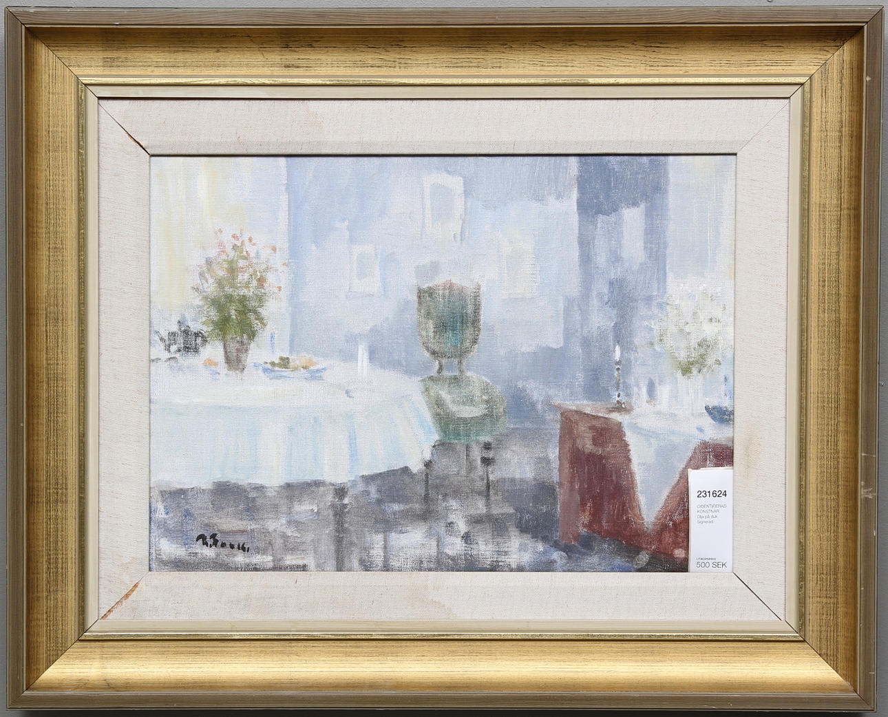 OIDENTIFIERAD KONSTNÄR. Olja på duk. Signerad.