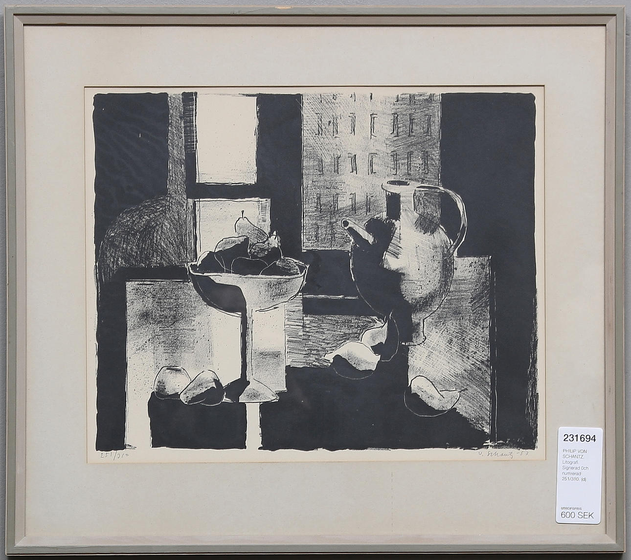 PHILIP VON SCHANTZ. Litografi. Signerad 0ch numrerad 251/310.