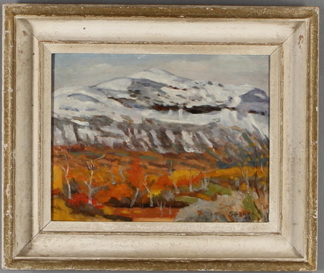 HARUO SEZAKI. fjällandskap, olja på pannå, signerad samt daterad 48.