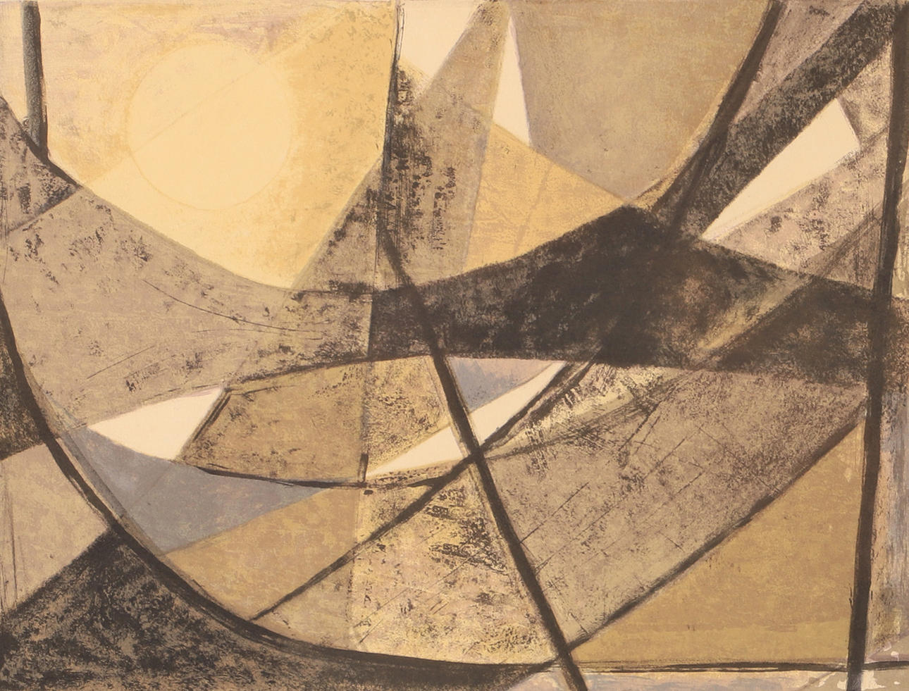 SONJA BISÖ. Composition, color lithograph, signed.