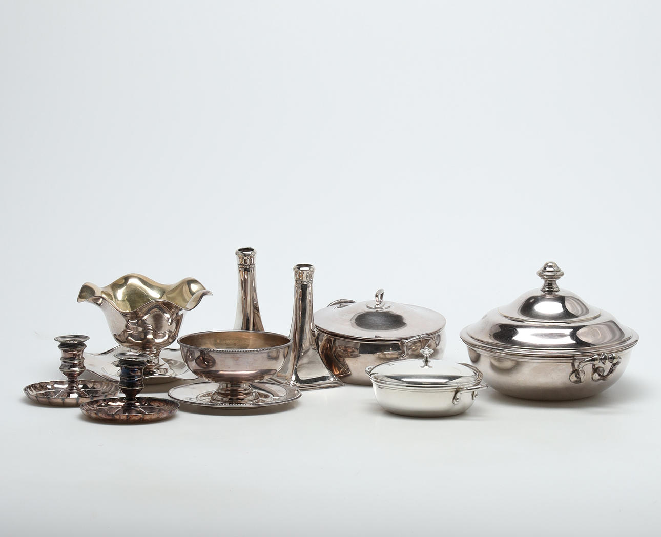 SAMLING NYSILVER, 9 delar, 1900-tal.