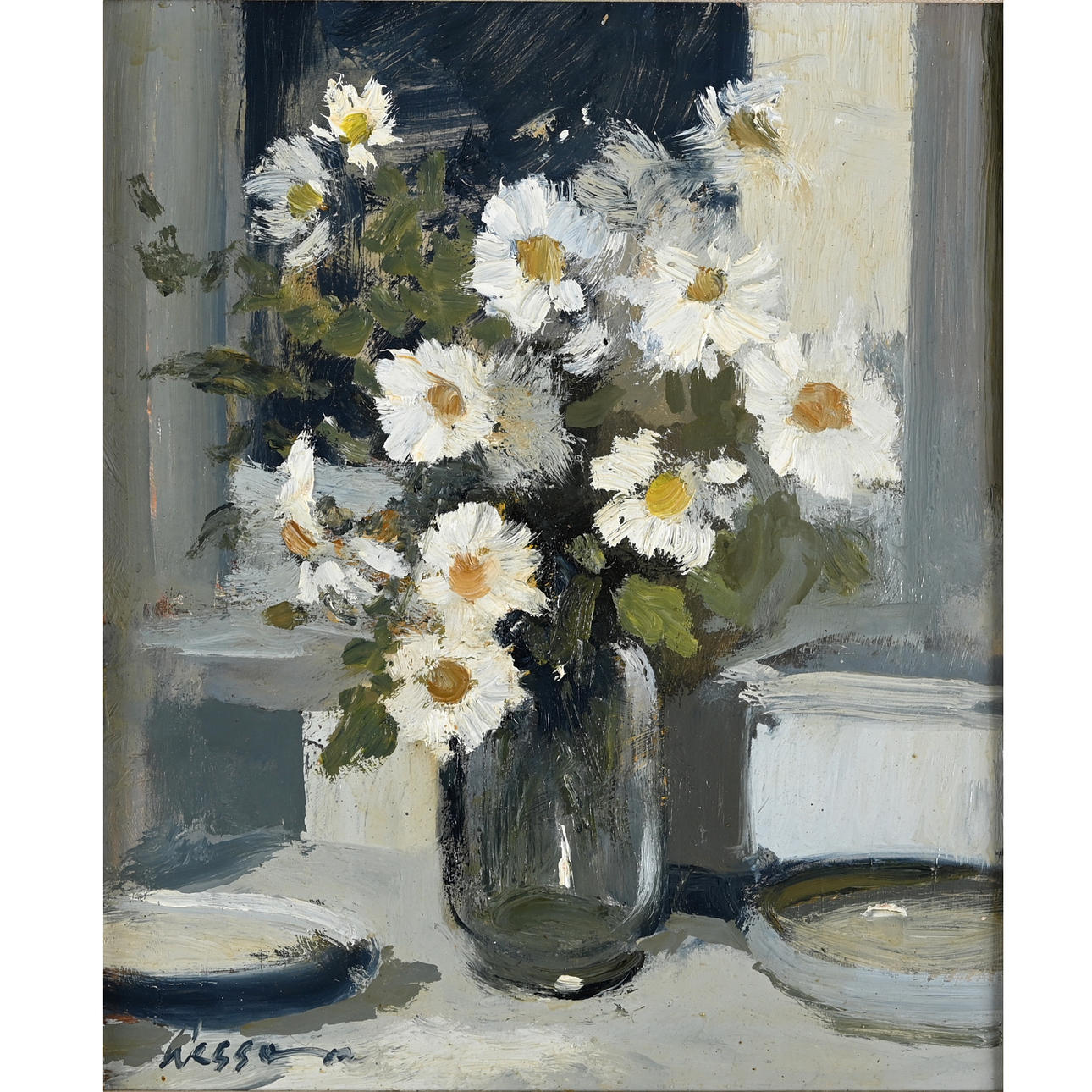 EDWARD WESSON (1910-1983). WHITE DAISIES.