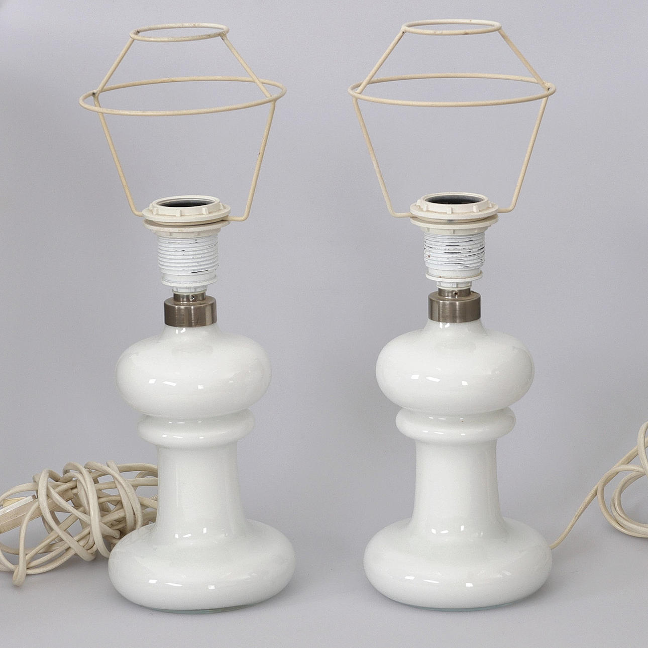 TISCHLAMPEN, ein Paar, Glas, "Granny", Holmegaard.