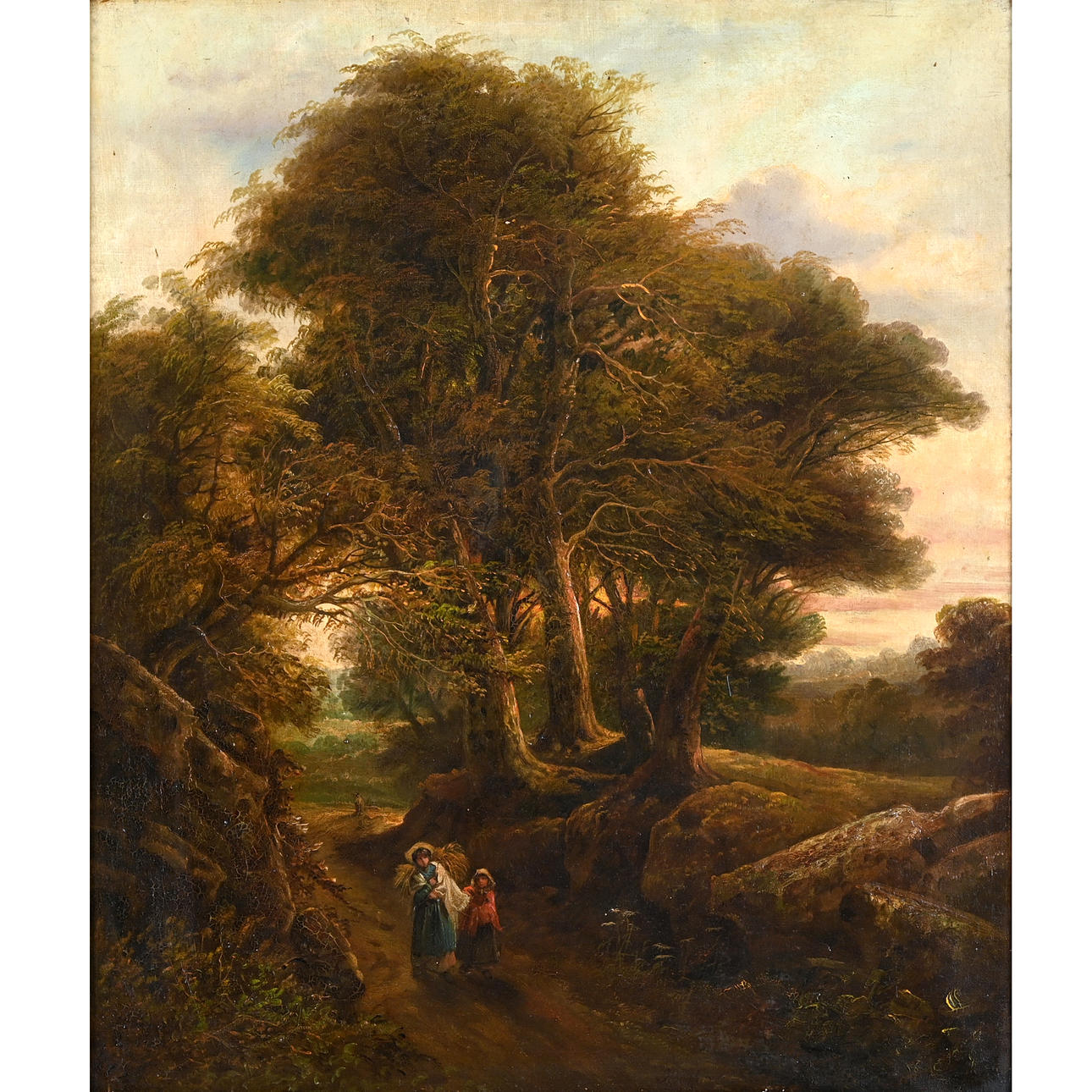 JOHN JOSEPH BARKER OF BATH (1824-1904). THE LITTLE FAGGOT GATHERERS.