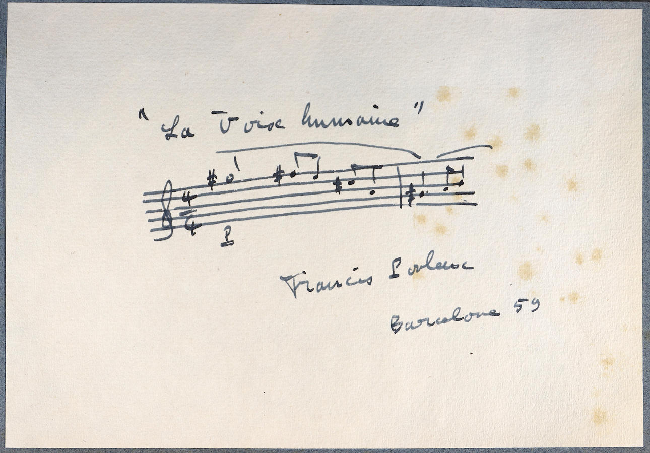 FRANCIS POULENC. Dedication and autograph.