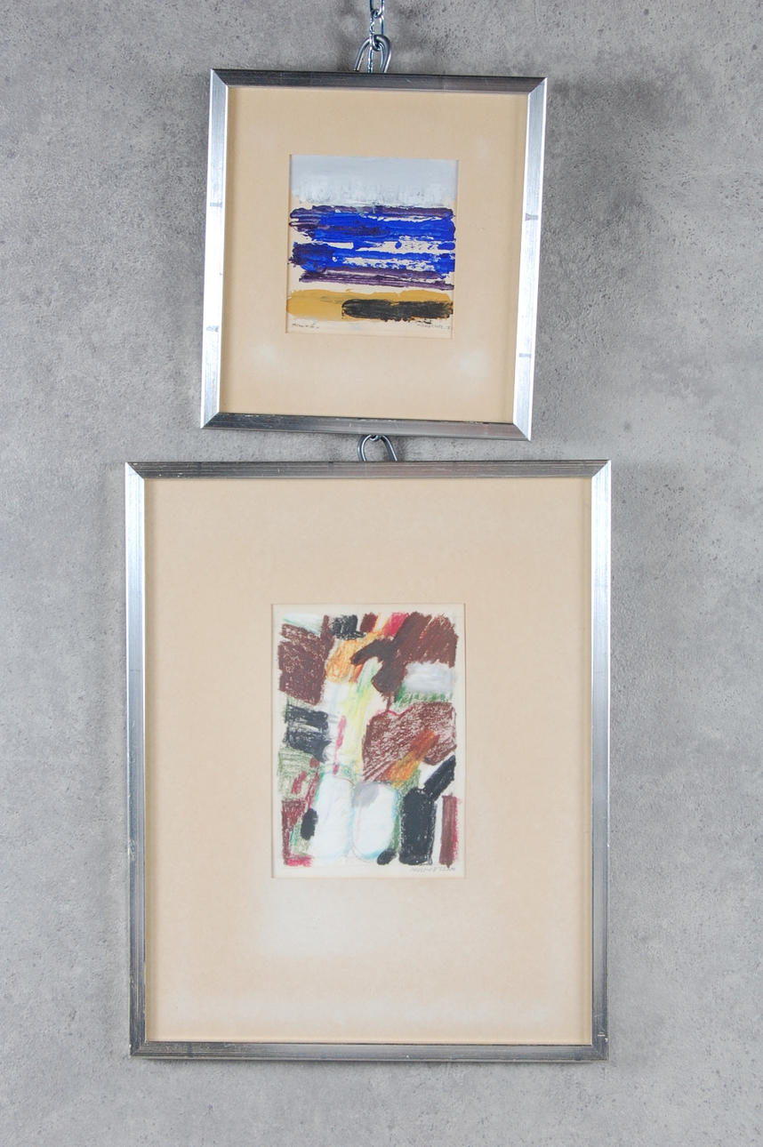 NILS MÖLLER. 5 st, akvarell, träsnitt, pastell.