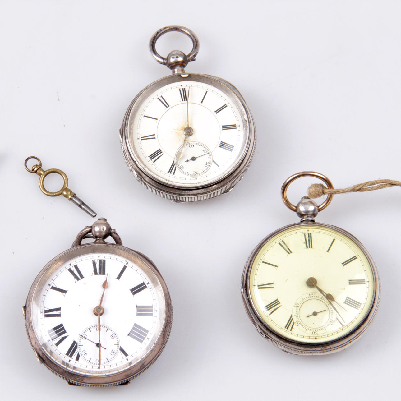 FICKUR, 3 st. Silver, England, 1900-tal.