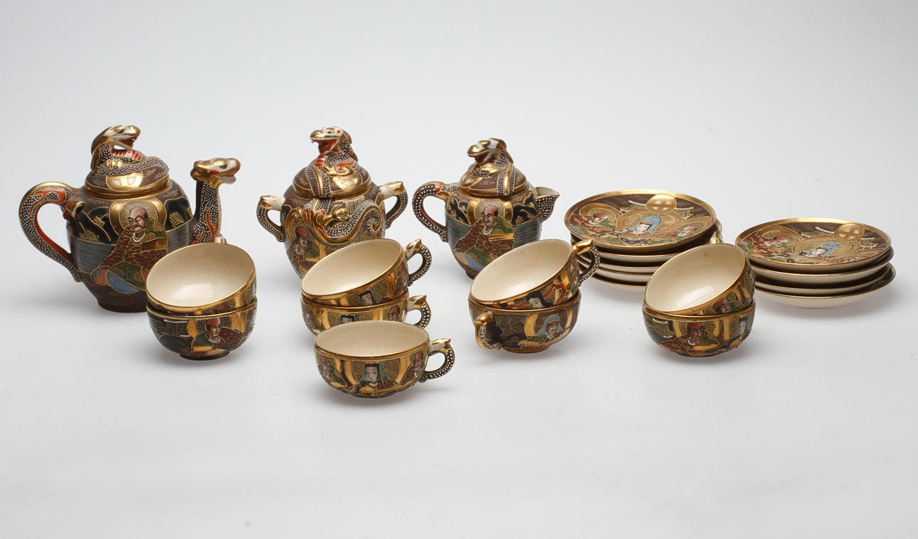 TESERVIS, 12 delar, porslin, orientalisk, 1900-tal.