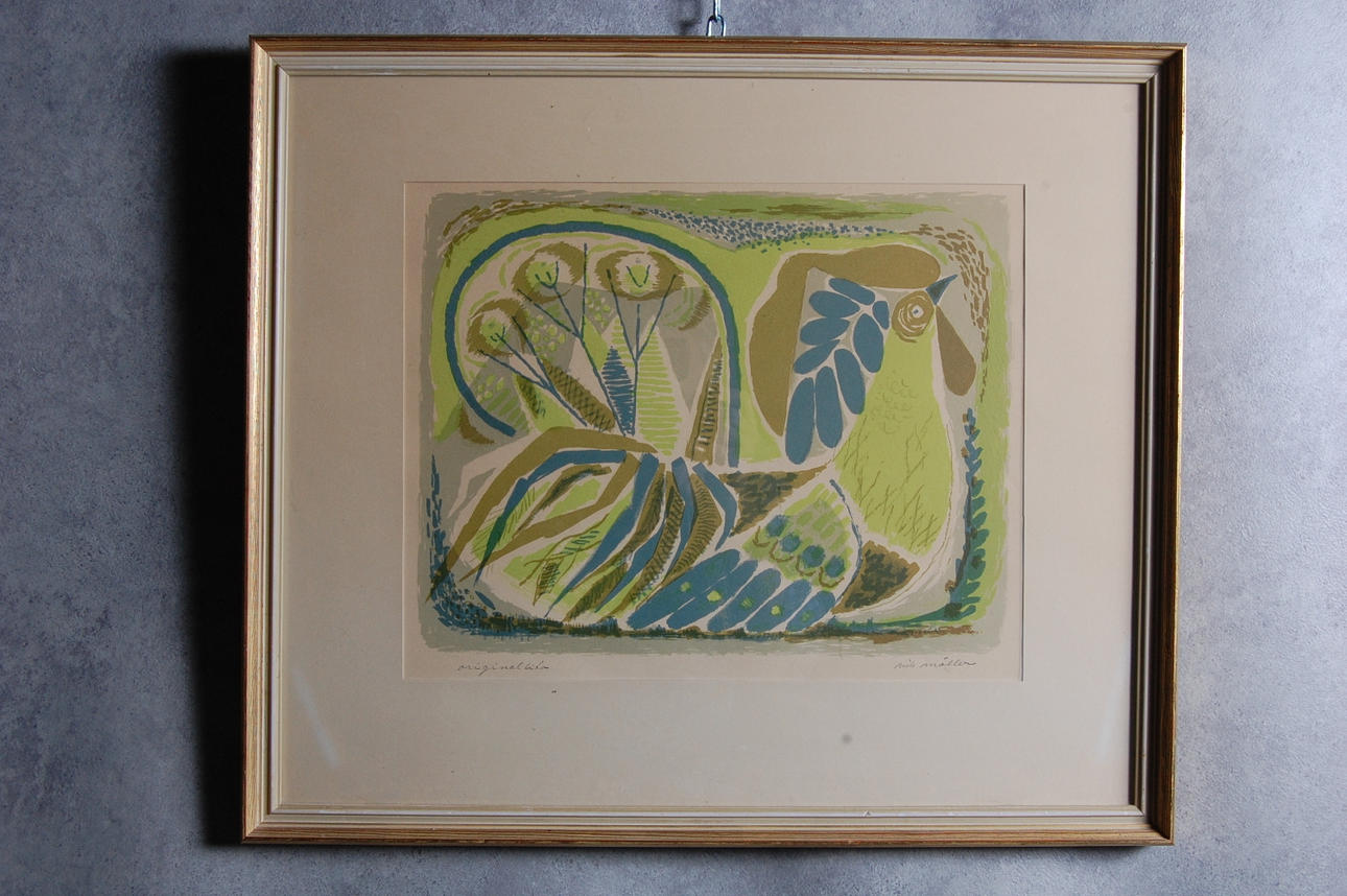 NILS MÖLLER. FÄRGLITOGRAFI, originallitografi, Signerad.