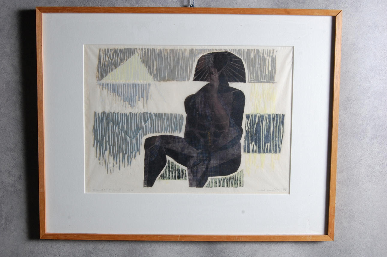 NILS MÖLLER. TRÄSNITT, " Orientalisk Furste" signerad,daterad, numrerad 10 ex.