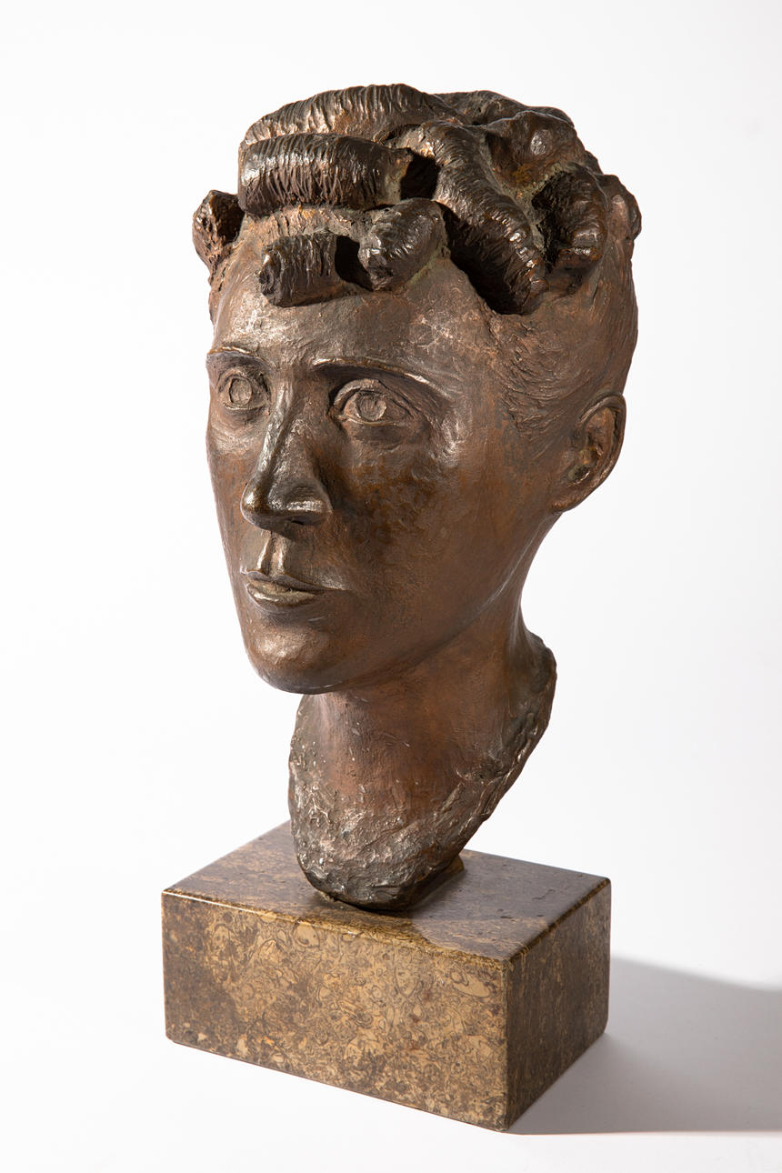 AUG. KRÜBER BRONCEGIESSEREI. Bronzekopf (53-5).