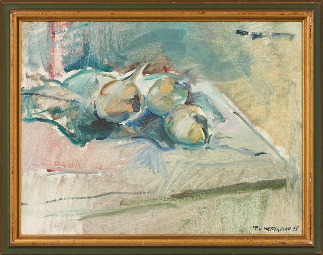 P-O NETTERBLAD. Stilleben, olja på duk, signerad.