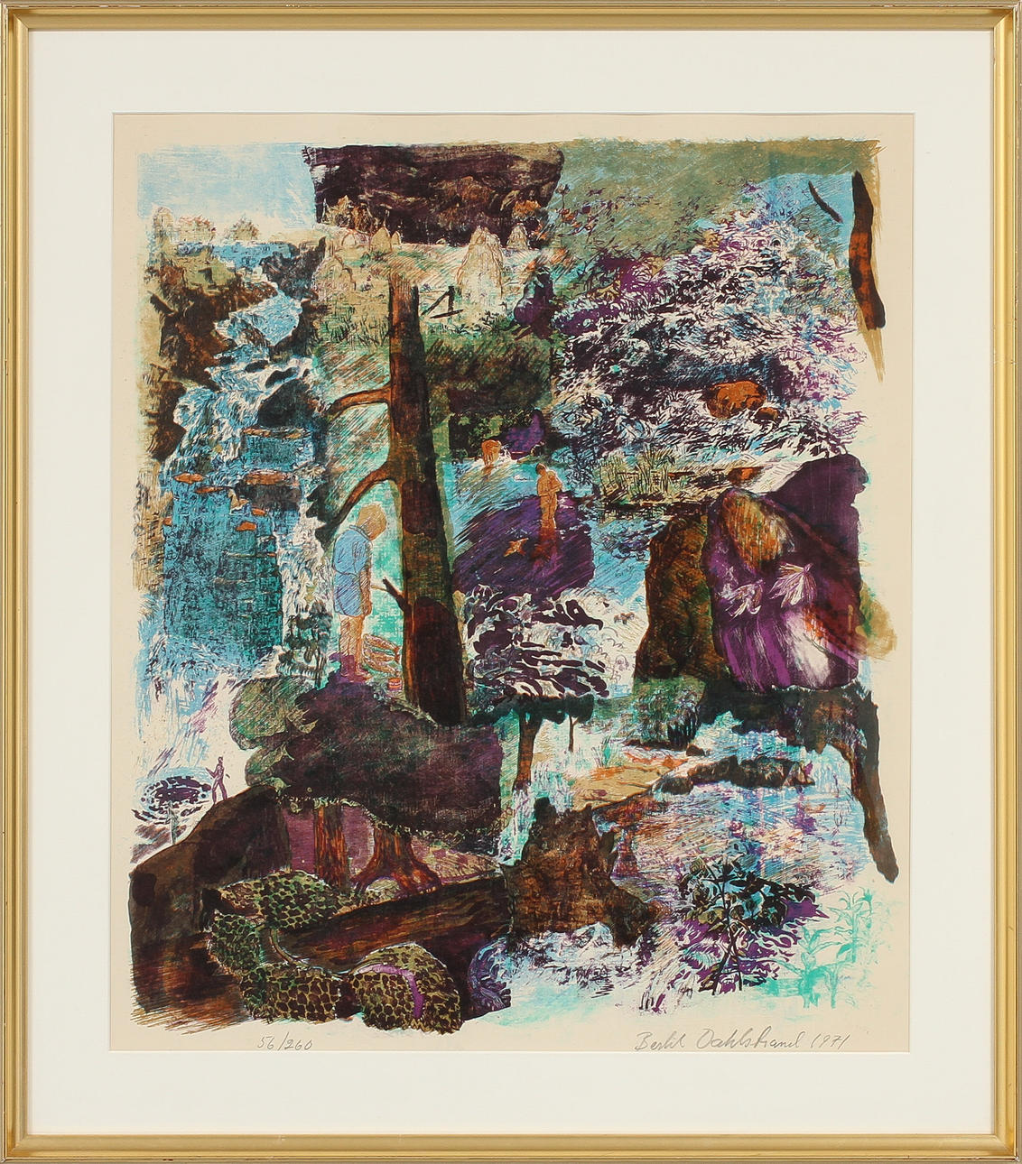 BERTIL DAHLSTRAND. Landskap, litografi, signerad och numrerad 56/260.