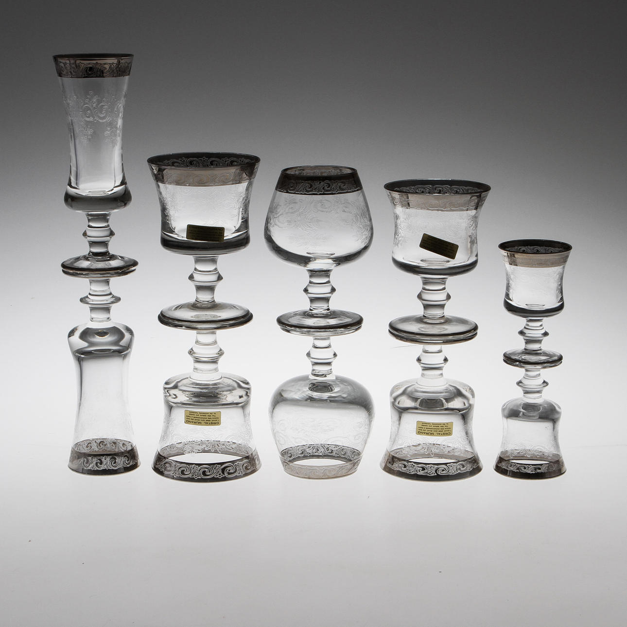 GLASSERVIS, 41 st. Cristal Murano, Italien.