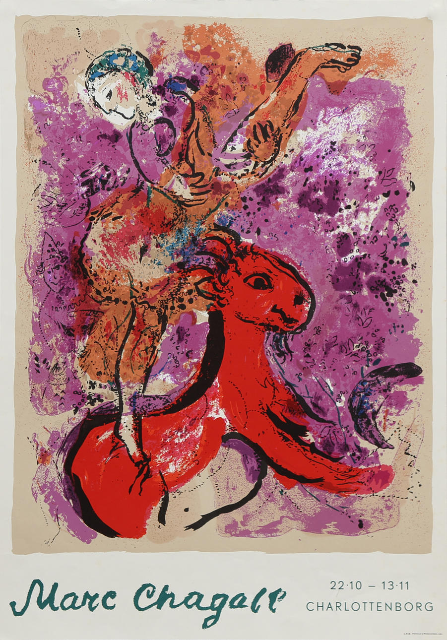 MARC CHAGALL. NACH. Amazon auf einem roten Pferd.
