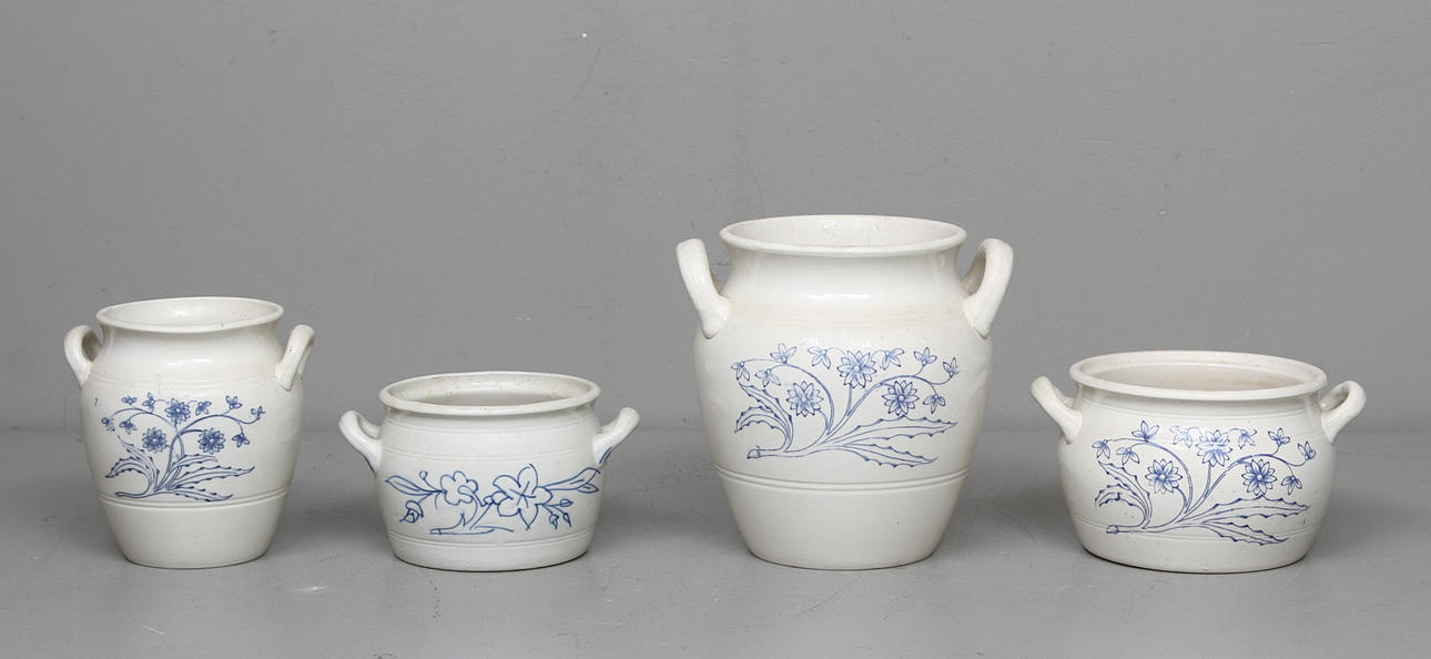 KRUKOR, 4 st, stenmassa, Gustafsberg.