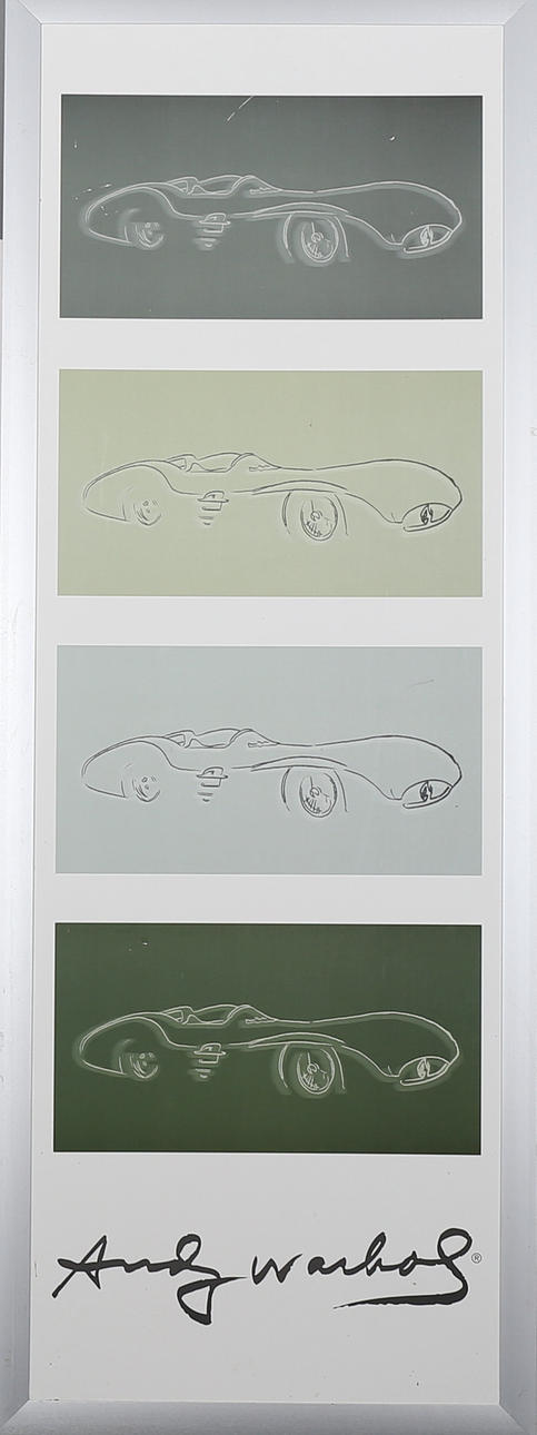 ANDY WARHOL. Classic car collection, tryck på pannå, tryckt signatur Andy Warhol, IKEA.