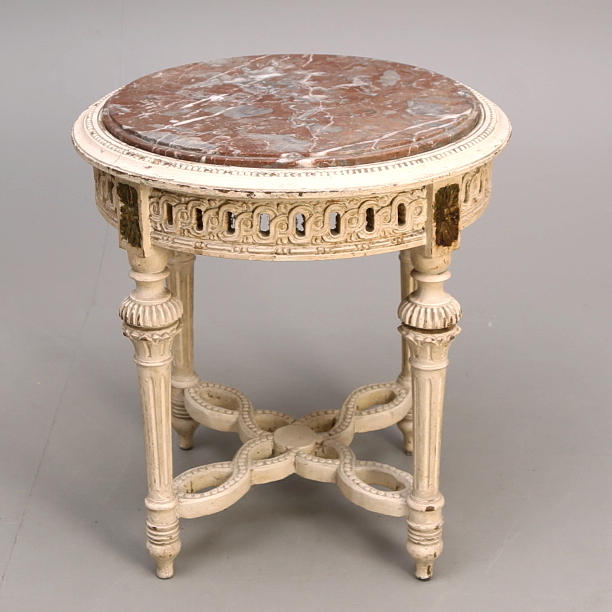 LAMPBORD med stenskiva, gustaviansk stil, 1900-tal.