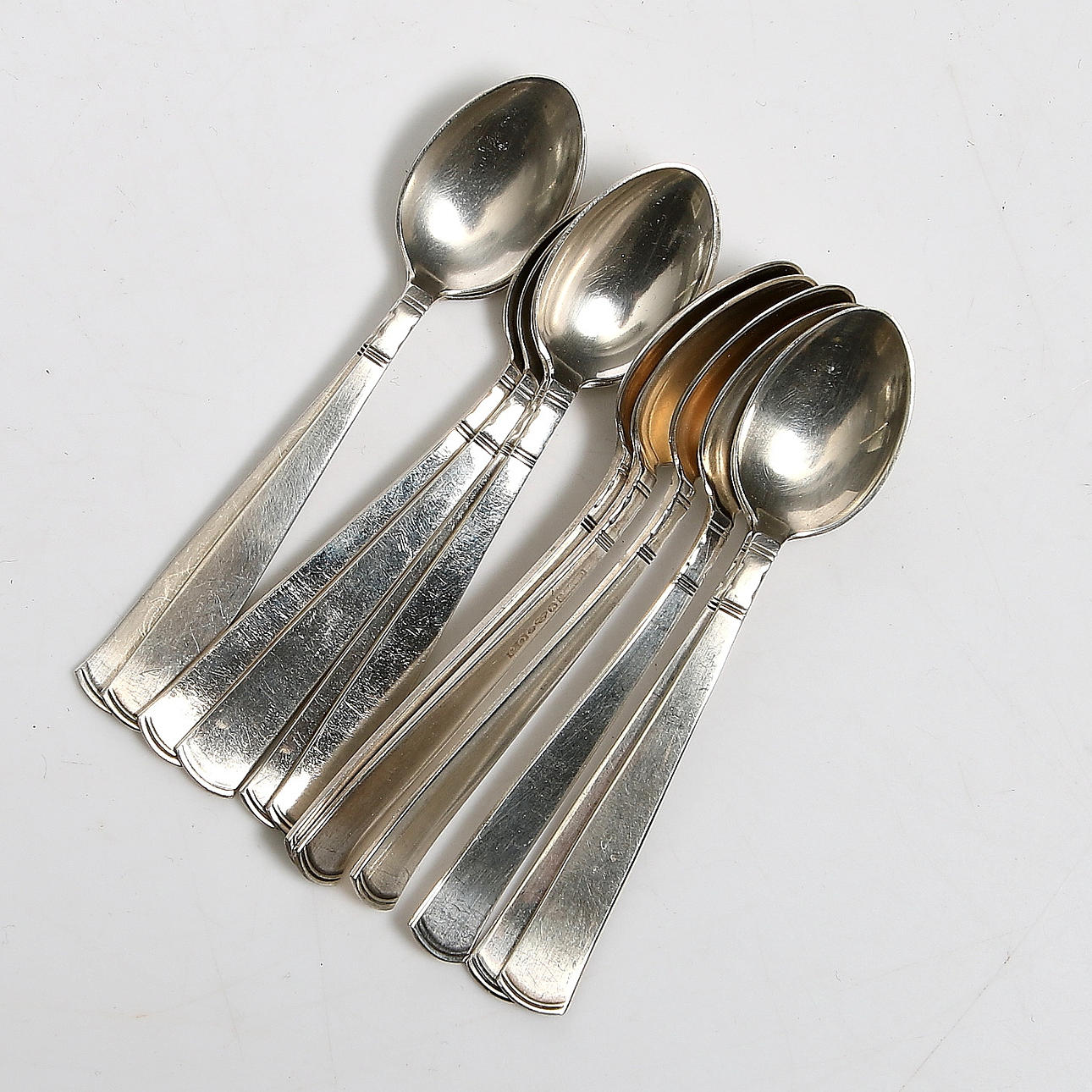 MOCCASKEDAR, 12 st, silver, "Rosenholm", Jacob Engman, GAB. Vikt 151 gram.