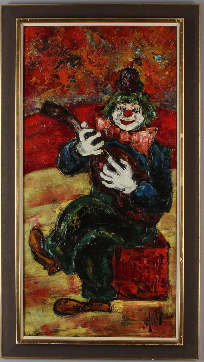 HENRY D'ANTY. Clown, olja på duk, signerad.