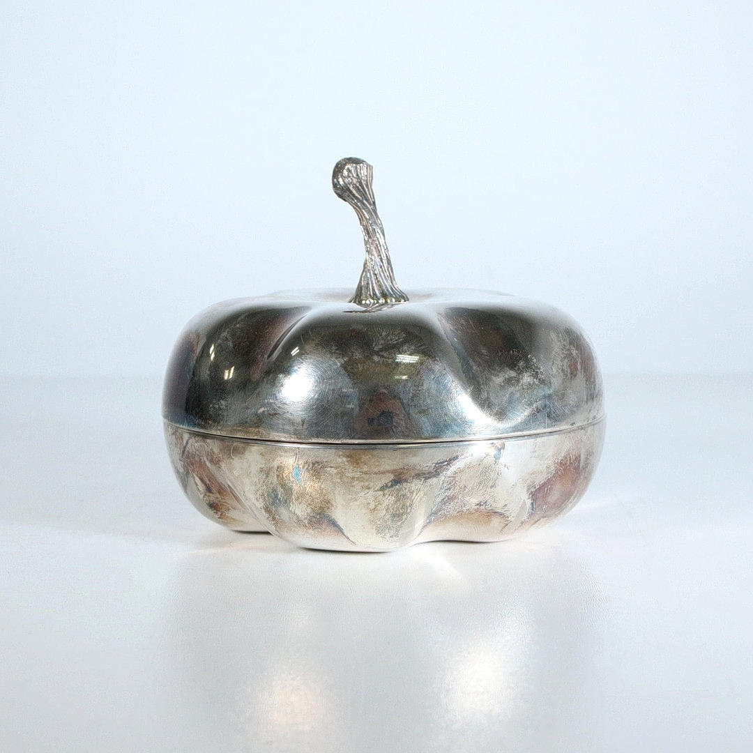 'Kürbis', Dose, versilbert.